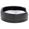 Cama Para Perros Felpa Y Cuero Sintético Negro Gris 69x59x19 Cm