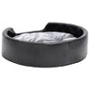 Cama Para Perros Felpa Y Cuero Sintético Negro Gris 69x59x19 Cm