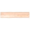 Tablero De Mesa Madera Maciza Borde Natural 200x40x(2-6) Cm