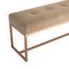 Banco De Terciopelo Beige 110x36x45 Cm