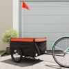 Remolque Para Bicicleta Hierro Negro Y Naranja 45 Kg