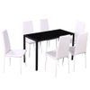 Conjunto De Mesa De Comedor 7 Piezas Blanco Y Negro