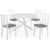 Juego De Muebles De Comedor 5 Piezas Mdf Blanco