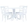 Conjunto De Comedor 5 Piezas Madera Maciza De Caucho Blanco