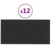 Paneles De Pared 12 Uds Tela Negro 30x15 Cm 0,54 M²