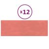 Paneles De Pared 12 Uds Terciopelo Rosa 90x30 Cm 3,24 M²