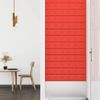 Paneles De Pared 12 Uds Cuero Sintético Rojo 90x15 Cm 1,62 M²