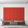 Paneles De Pared 12 Uds Cuero Sintético Rojo 30x15 Cm 0,54 M²