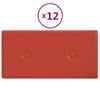 Paneles De Pared 12 Uds Cuero Sintético Rojo 30x15 Cm 0,54 M²