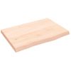 Tablero De Mesa Madera Maciza Roble Sin Tratar 60x40x(2-4) Cm