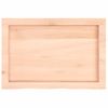 Tablero De Mesa Madera Maciza Roble Sin Tratar 60x40x(2-4) Cm