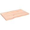 Tablero De Mesa Madera Maciza Roble Sin Tratar 80x50x(2-4) Cm