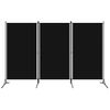 Biombo Divisor De 3 Paneles Negro 260x180 Cm