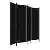 Biombo Divisor De 4 Paneles Negro 200x180 Cm