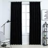 Cortinas Opacas Con Ganchos 2 Pzas Terciopelo Negro 140x225 Cm