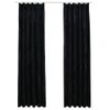 Cortinas Opacas Con Ganchos 2 Pzas Terciopelo Negro 140x225 Cm