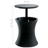 Mesa De Bar Nevera Rattan Antracita 203835