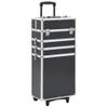 Maletín Trolley De Maquillaje De Aluminio Negro