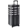 Maletín Trolley De Maquillaje De Aluminio Negro