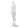 Maniquí De Mujer Completo Base De Vidrio Blanco Brillante 175cm