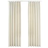 Cortinas Opacas Con Ganchos 2 Pzas Terciopelo Crema 140x175 Cm