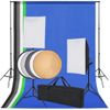 Kit De Estudio Con 5 Telones De Fondo De Colores Y 2 Softboxes