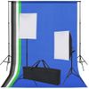 Kit De Estudio Con 5 Telones De Fondo De Colores Y 2 Softboxes