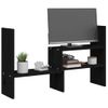 Soporte Para Monitor Madera Maciza Pino Negro (39-72)x17x43 Cm