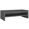 Soporte Para Monitor Madera Maciza De Pino Gris 50x24x16 Cm