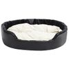 Cama De Perros Felpa Y Cuero Sintético Negro Beige 99x89x21 Cm