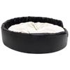 Cama De Perros Felpa Y Cuero Sintético Negro Beige 99x89x21 Cm