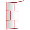 Mampara Puerta De Ducha Vidrio Transparente Esg Rojo 100x195 Cm