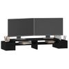 Soporte Para Monitor Madera Maciza De Pino Negro 100x27,5x15 Cm