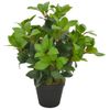 Planta Artificial Árbol De Laurel Con Macetero 40 Cm Verde