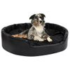 Cama Para Perros Felpa Y Cuero Sintético Negro 99x89x21 Cm