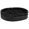 Cama Para Perros Felpa Y Cuero Sintético Negro 99x89x21 Cm