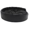 Cama Para Perros Felpa Y Cuero Sintético Negro 99x89x21 Cm