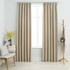 Cortinas Opacas Con Ganchos 2 Unidades Beige 140x225 Cm