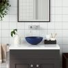 Lavabo De Cuarto De Baño Redondo De Cerámica Azul Oscuro