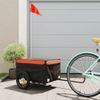 Remolque Para Bicicleta Hierro Negro Y Naranja 30 Kg