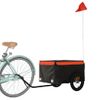 Remolque Para Bicicleta Hierro Negro Y Naranja 30 Kg