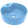 Lavabo Lujo Con Rebosadero Cerámica Azul Claro Mate 36x13 Cm