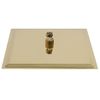 Cabezal Ducha Efecto Lluvia Acero Inox Cuadrado Dorado 25x25cm