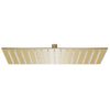 Cabezal Ducha Efecto Lluvia Acero Inox Cuadrado Dorado 40x30cm