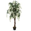 Árbol De Wisteria Artificial 560 Hojas Verde Y Blanco 80 Cm