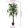 Árbol De Wisteria Artificial 560 Hojas Verde Y Blanco 80 Cm