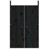 Puertas De Cocina Exterior 2 Uds Madera Pino Negro 50x9x82 Cm