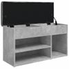 Banco Zapatero Madera De Ingeniería Gris Hormigón 82x32x45,5 Cm