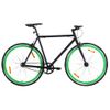 Bicicleta De Piñón Fijo Negro Y Verde 700c 59 Cm