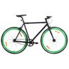 Bicicleta De Piñón Fijo Negro Y Verde 700c 51 Cm